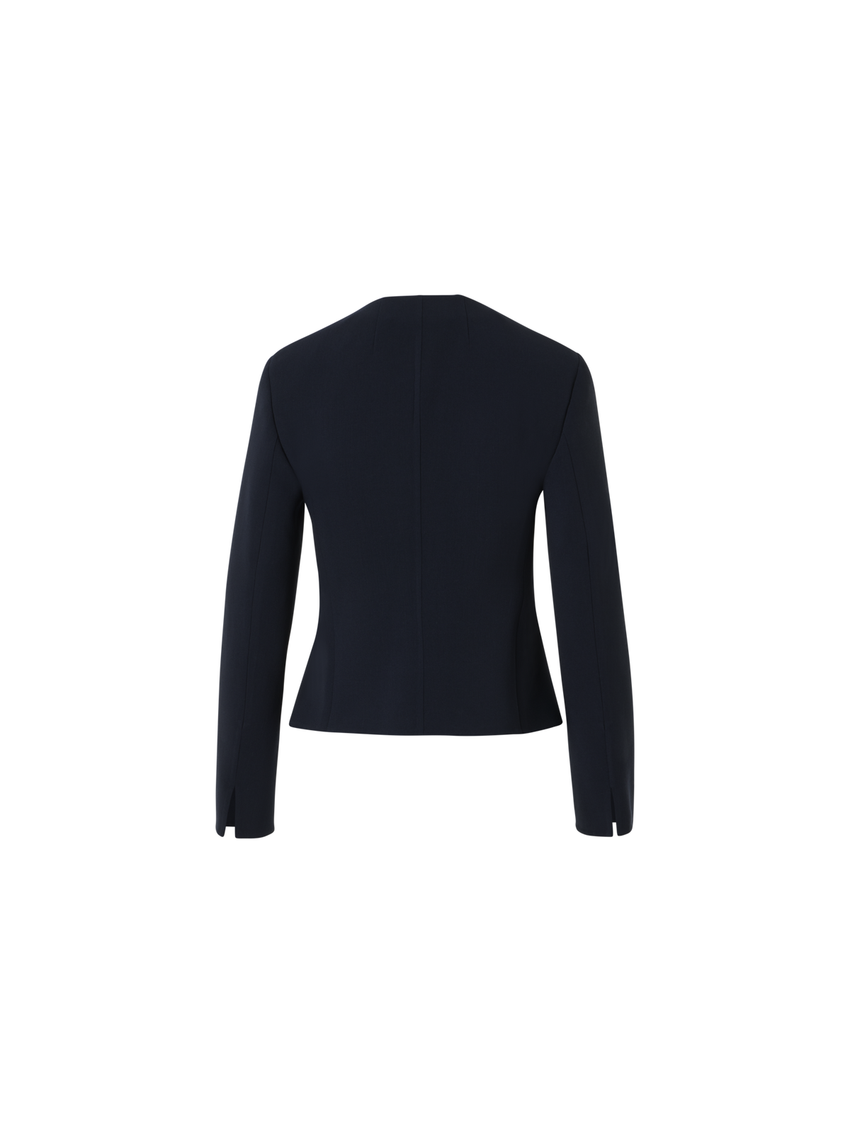 Designer Fitted Wool Bi-Stretch Double-Face Jacket - navy