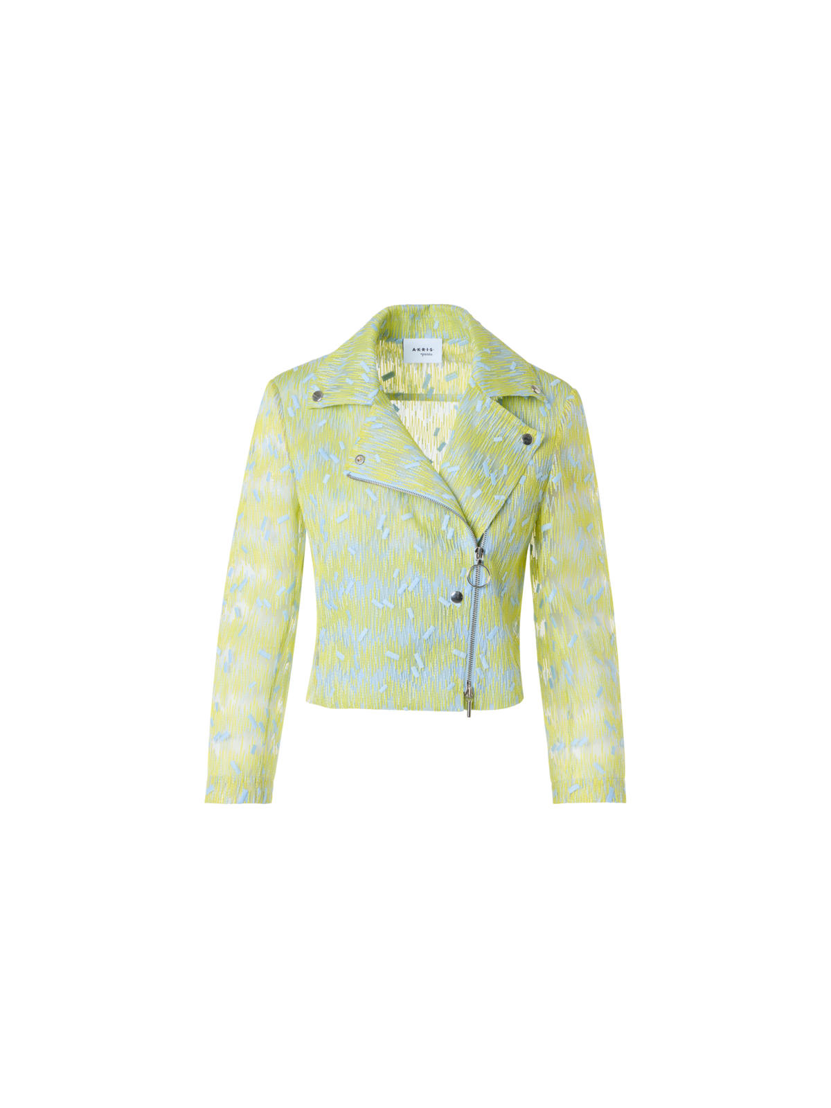 Designer Scribble Dot Embroidered Tulle Biker Jacket
