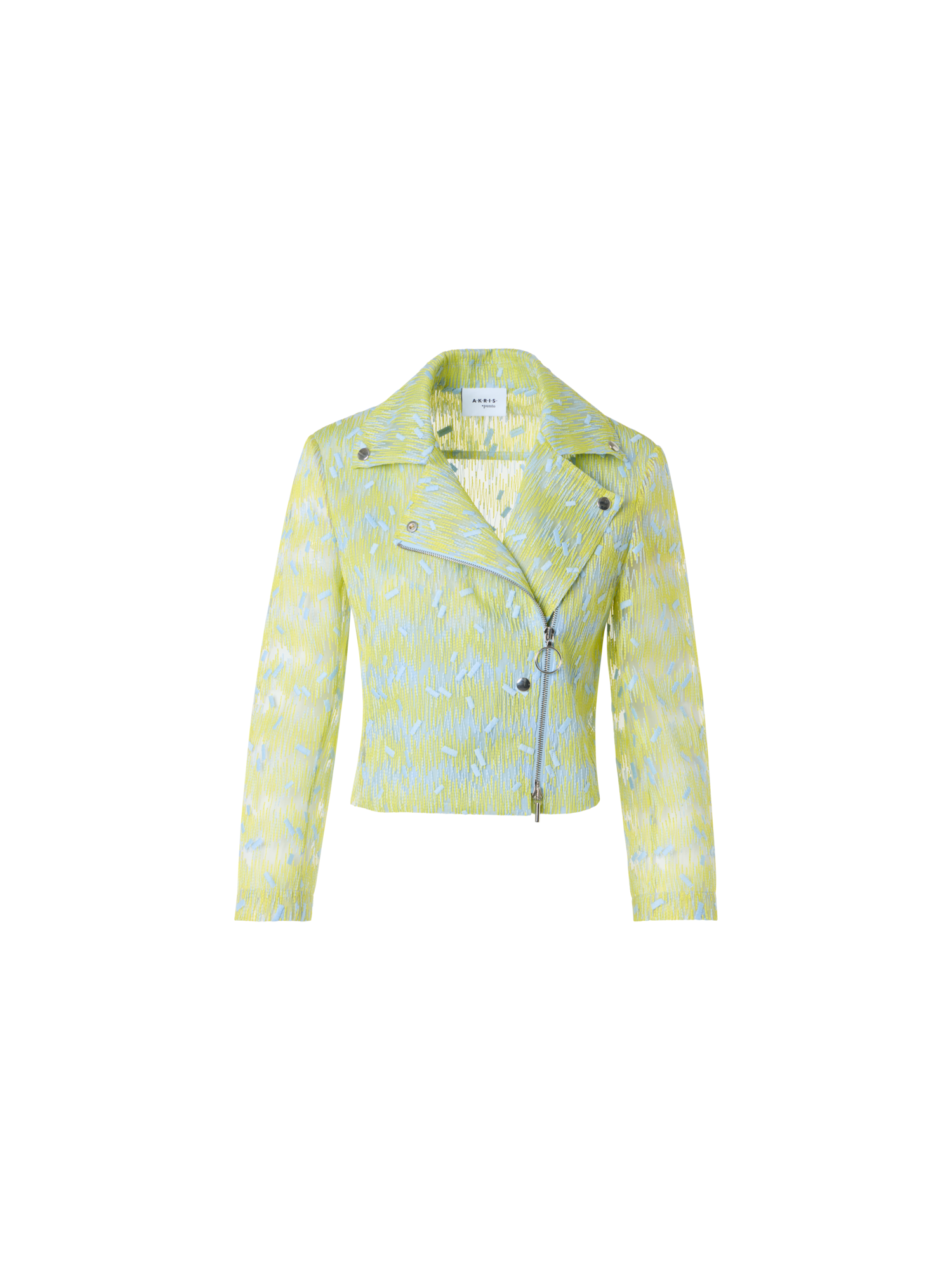 Designer Scribble Dot Embroidered Tulle Biker Jacket