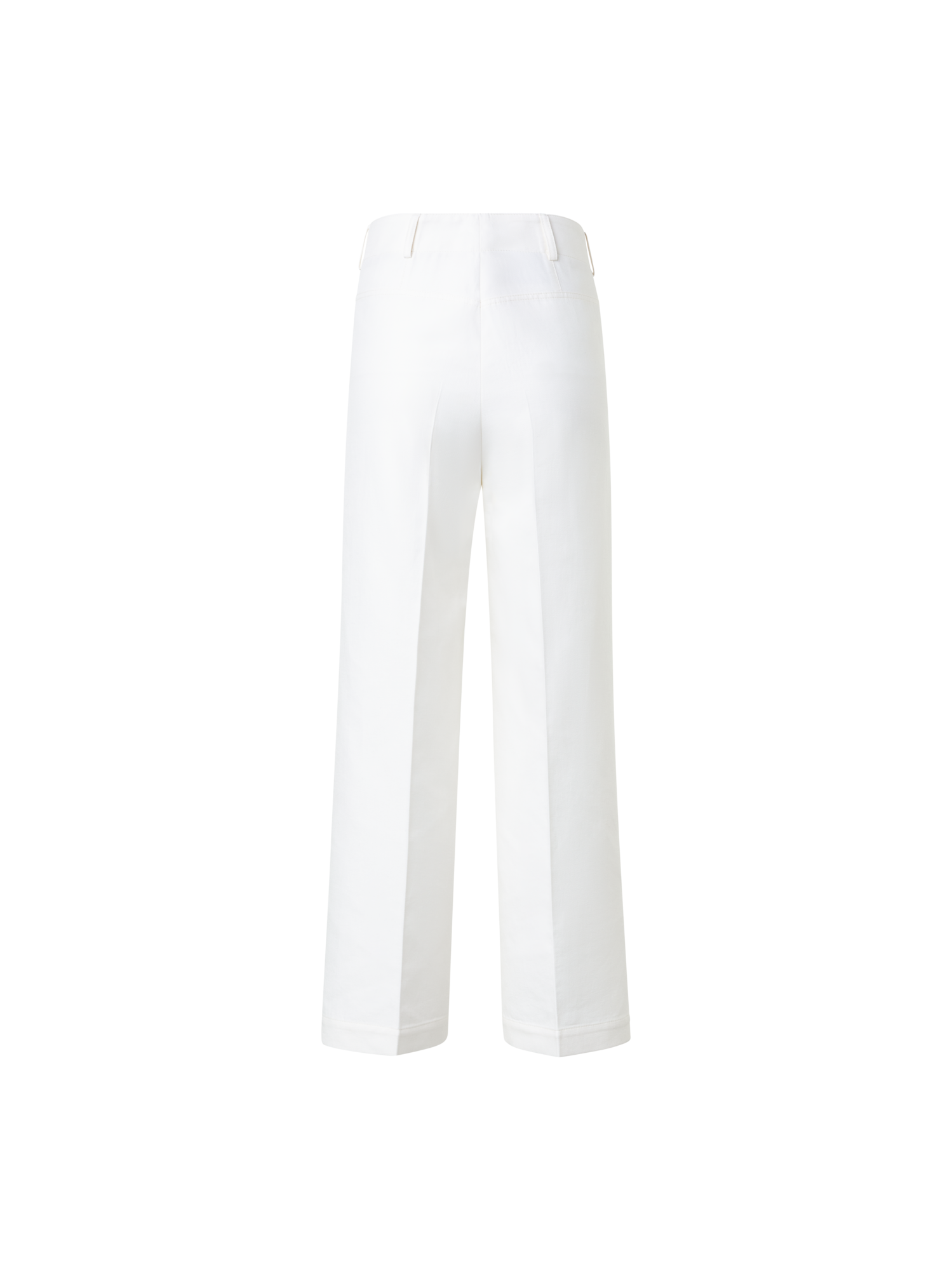Designer Cropped Wide Cotton Twill Pants - neutral - ecru