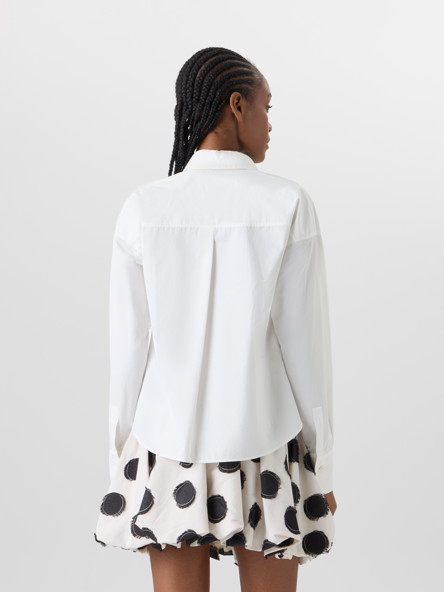 Designer Long-Sleeve Cotton Poplin ShirtBlouse in Cotton Poplin - ecru 