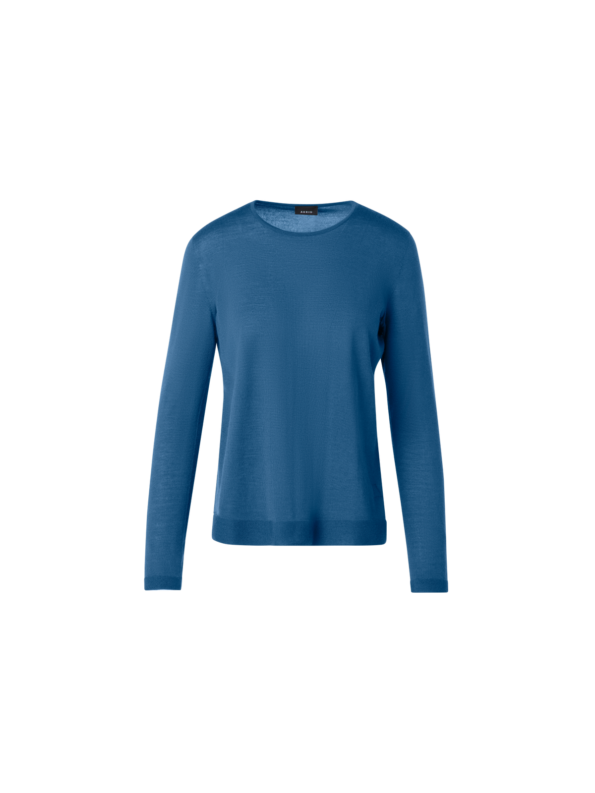 Designer Seamless Crew Neck Sweater in Cashmere Silk - blue