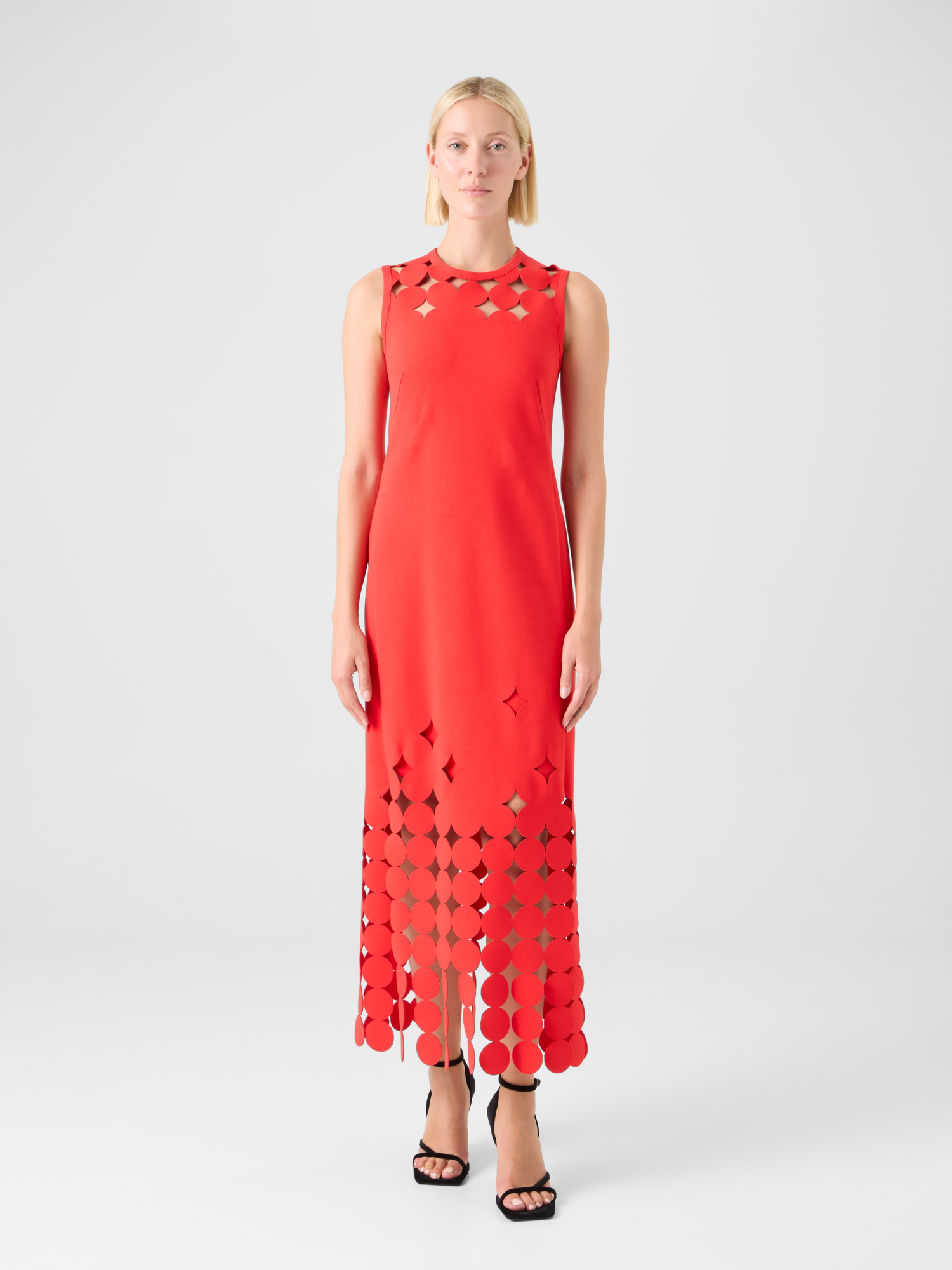 Designer Dropping Dot Cut-Out Jersey Dress 