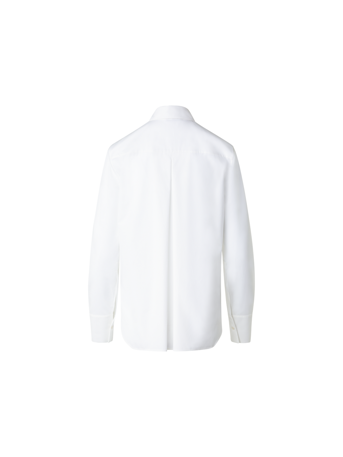 Designer Cotton Poplin Blouse with Lace Front - ecru - white