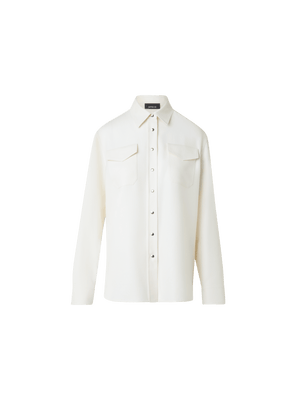Designer Shirt Blouse in Panama Cashmere - neutral - ecru - white
