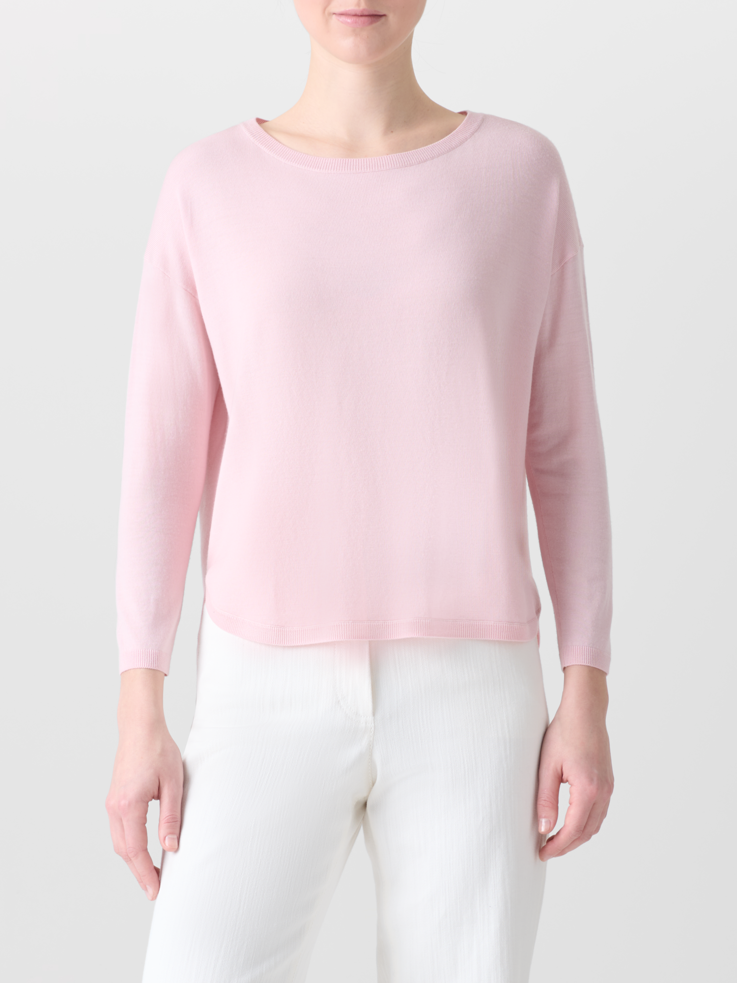 Designer Merino Wool Signature Knit Sweater - pink 