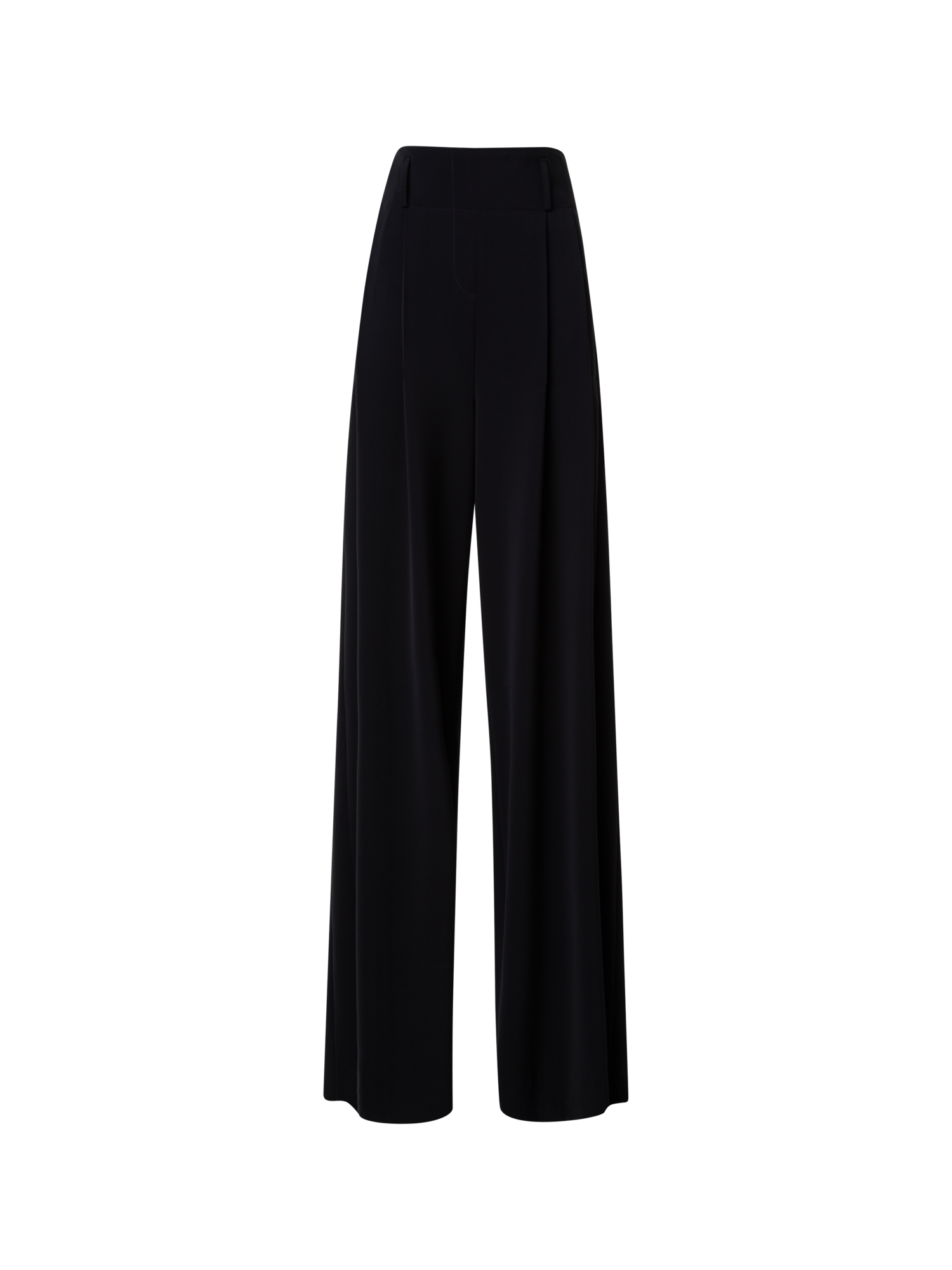 Designer High-Waist Lasercut Crêpe Wide Pants - black