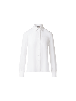 Designer Silk Crêpe Blouse - ecru - white