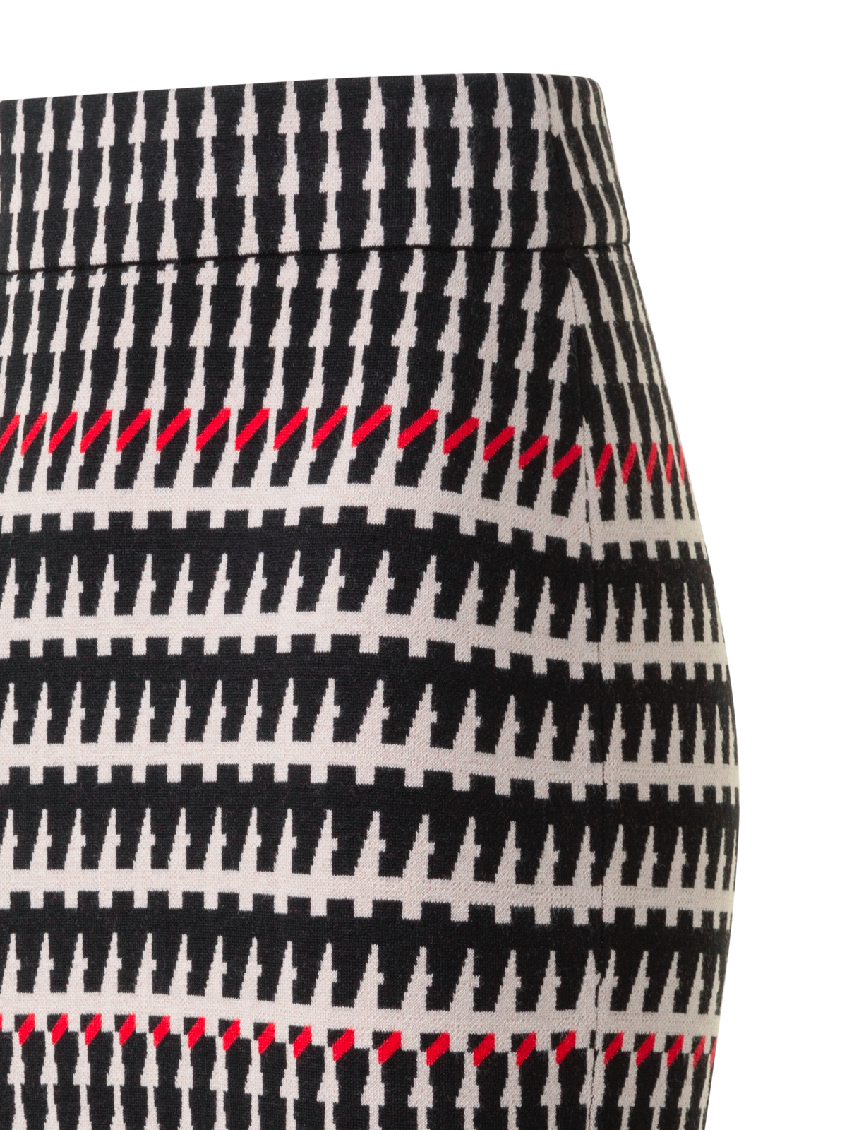 Designer XL Glencheck Jacquard Knit Skirt - black - multicolor