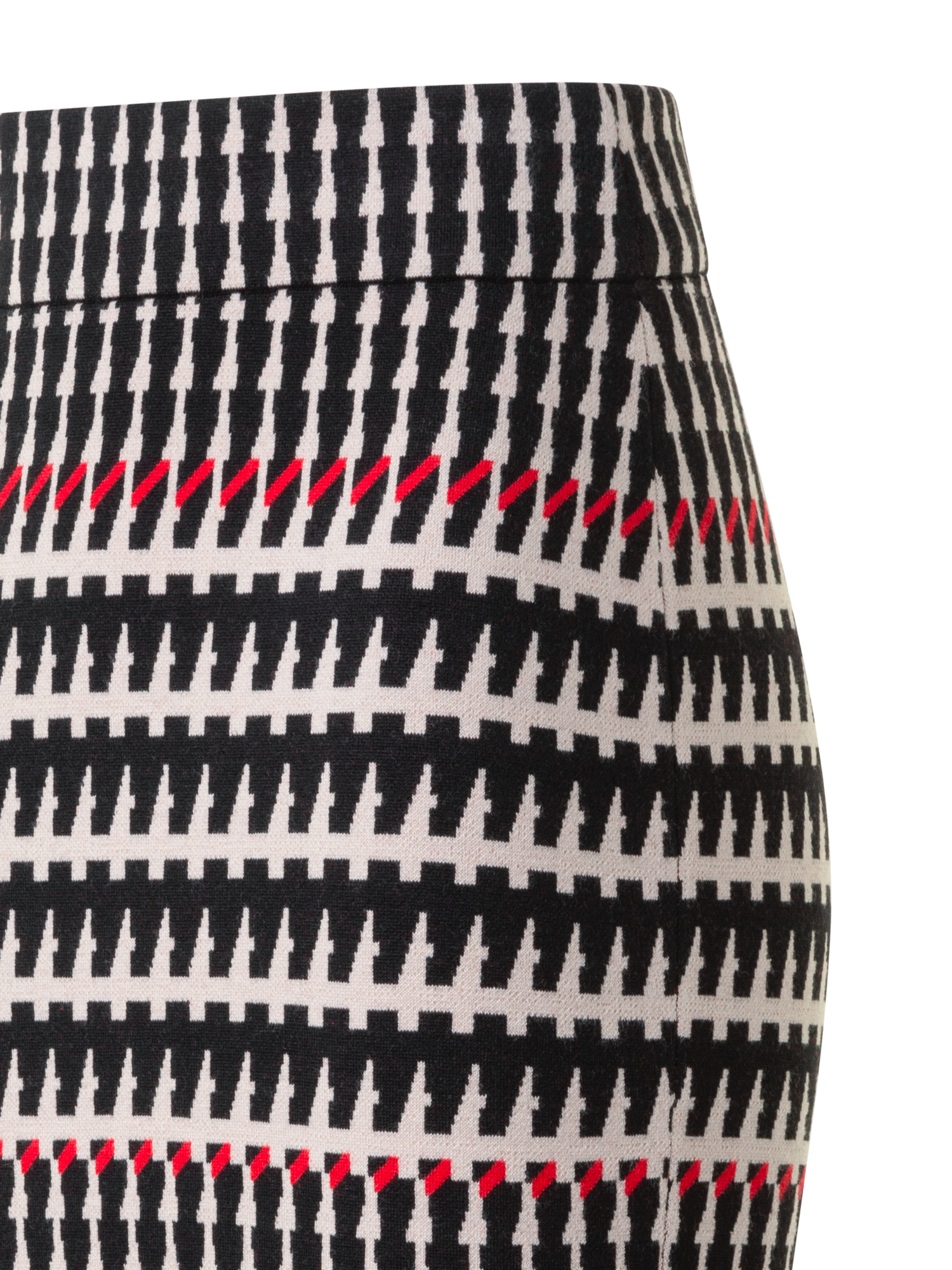 Designer XL Glencheck Jacquard Knit Skirt - black - multicolor