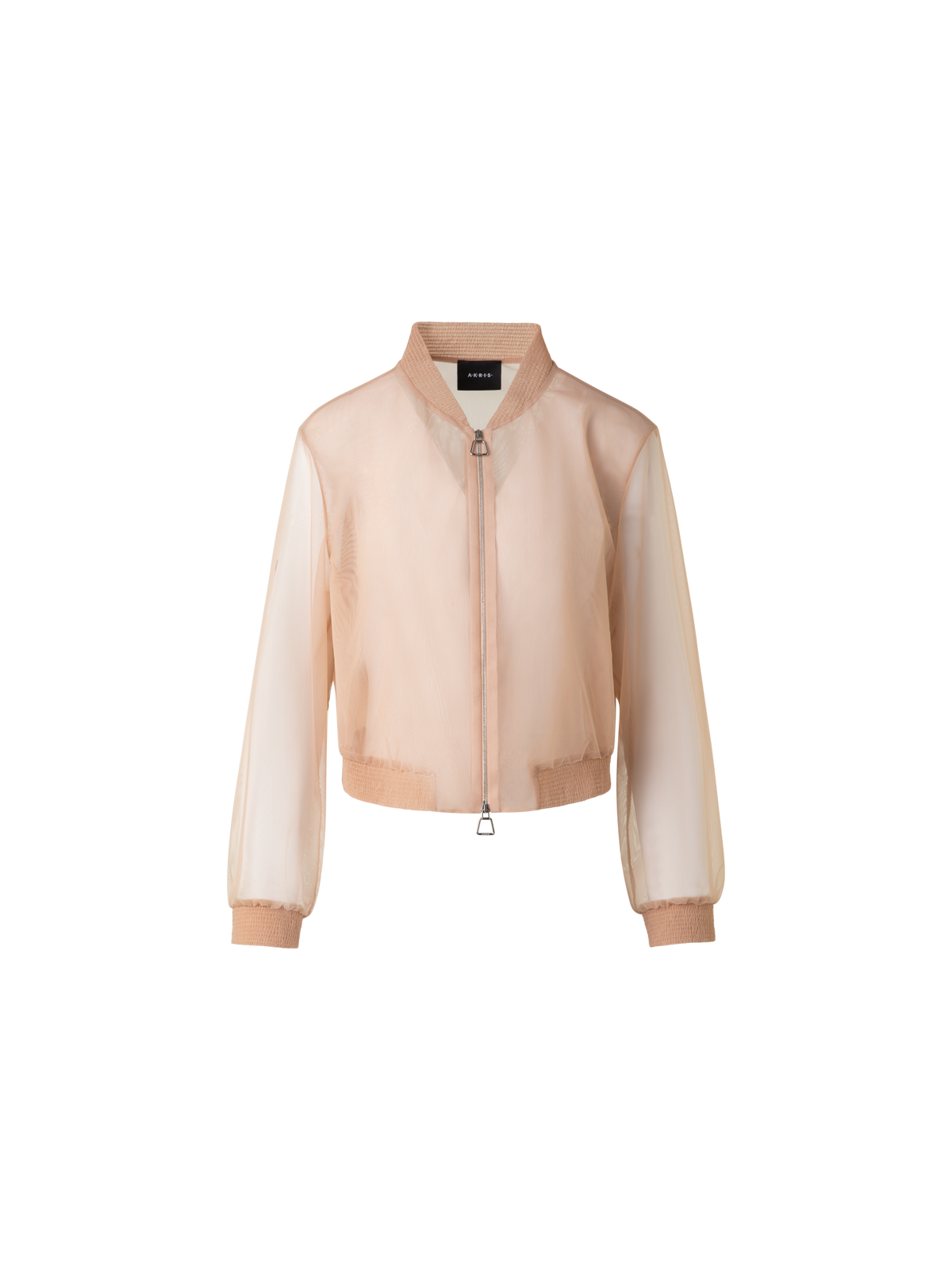 Designer Sheer Tulle Bomber Jacket - neutral - pastel - pink