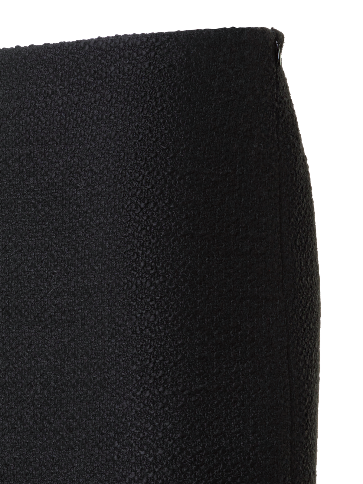 Designer Tweed Bouclé Fringe Hem Mini Skirt - black - neutral