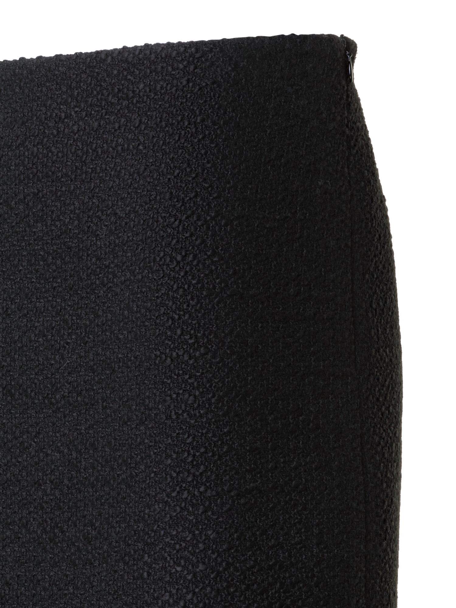 Designer Tweed Bouclé Fringe Hem Mini Skirt - black - neutral