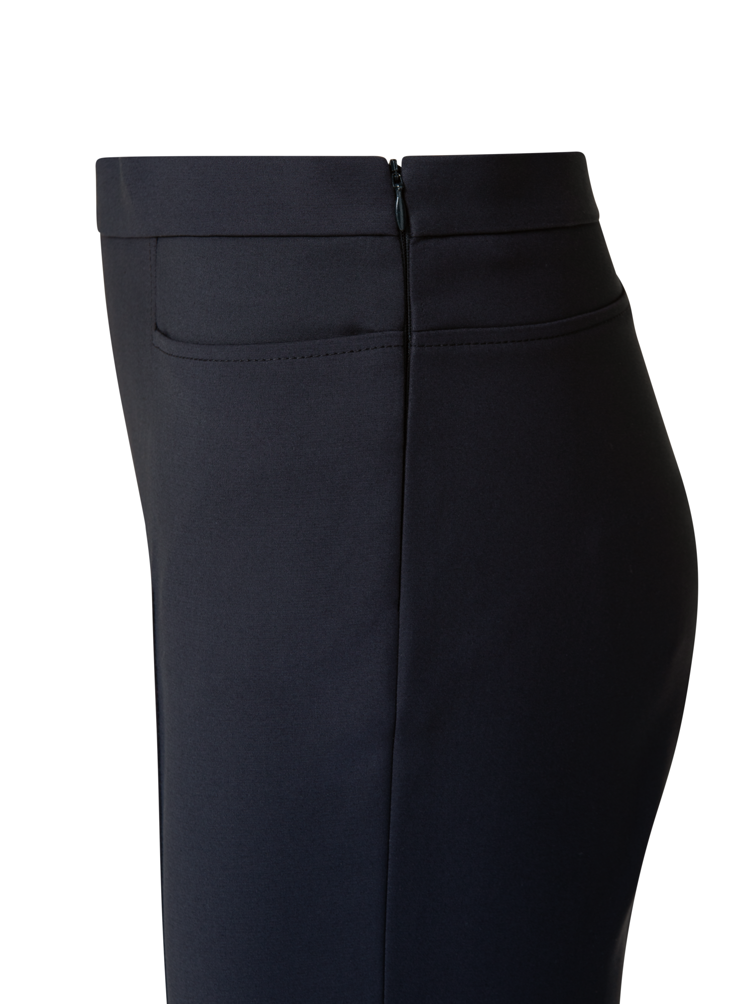 Designer Slim Ankle-Length Cotton Techno Stretch Pants - navy - blue