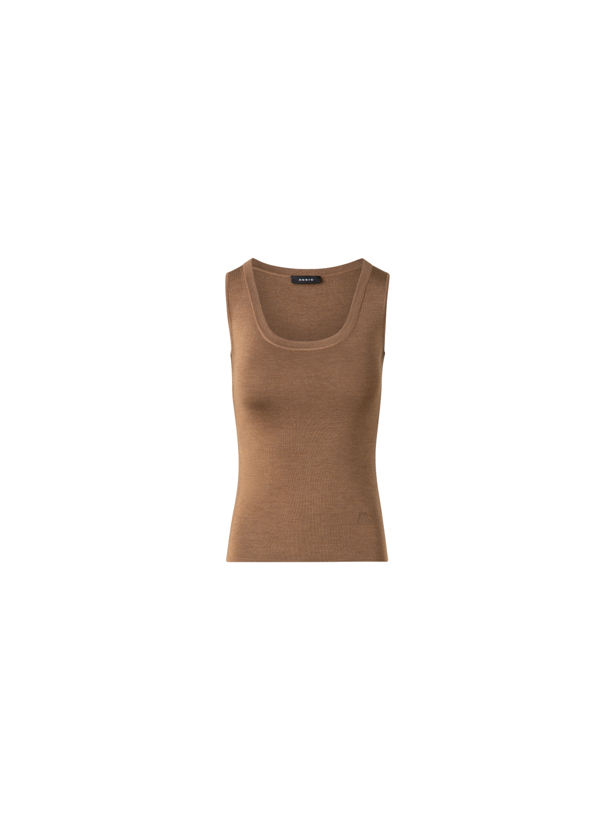 Designer Silk Knit Tank Top - neutral - brown