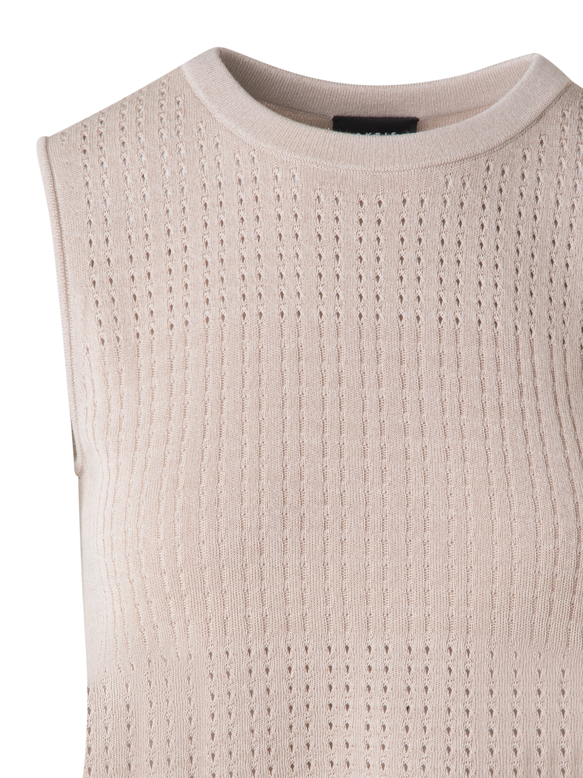 Designer Knit Top in Silk Cotton Ajouré - neutral - pastel - beige