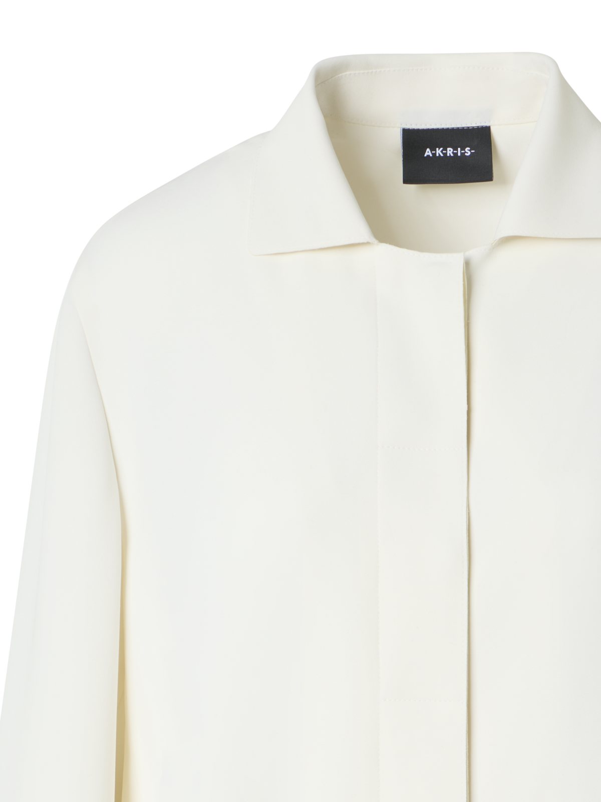 Designer Harp Long Techno Crêpe Jacket with Patch Pocket - ecru