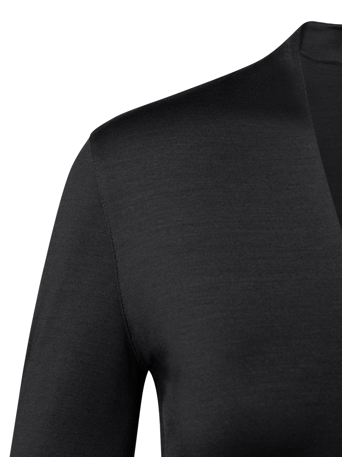 Designer Long Sleeve Shirt in Silk Jersey - black