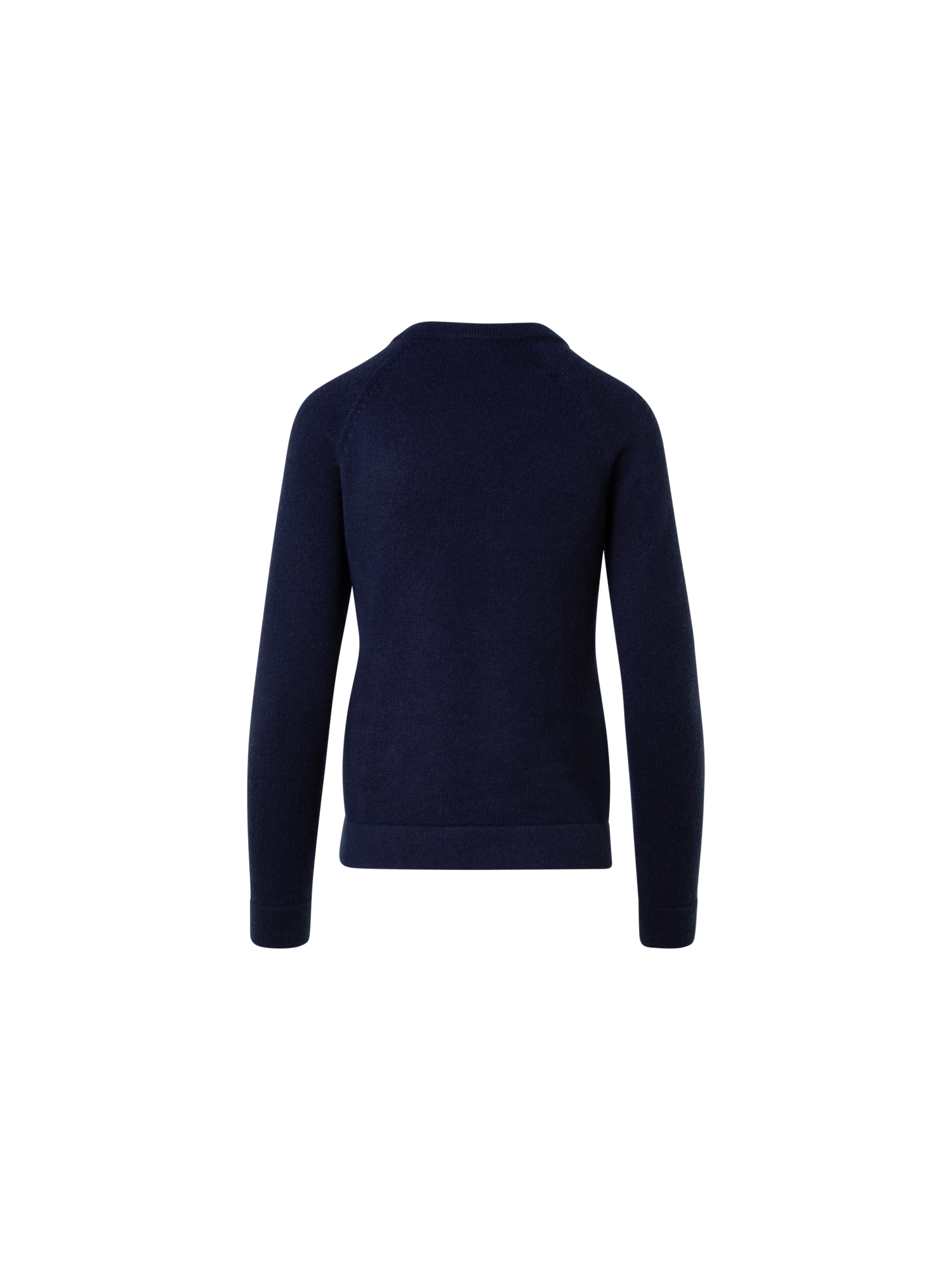 Designer 100% Cashmere Two-Tone Knit Sweater - navy - ecru - white
