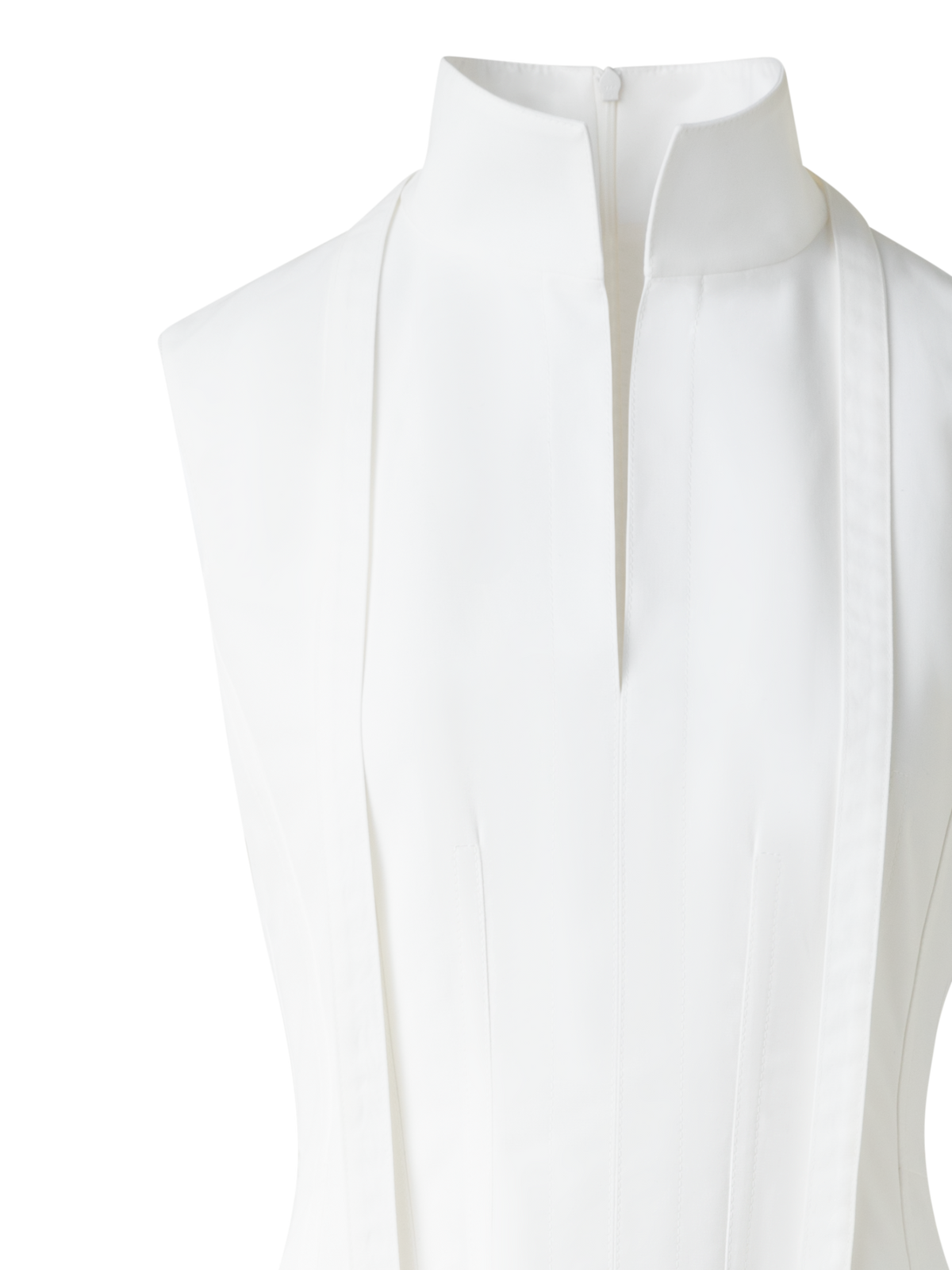 Designer Fit-and-Flare Cotton Midi Dress with Bow - white