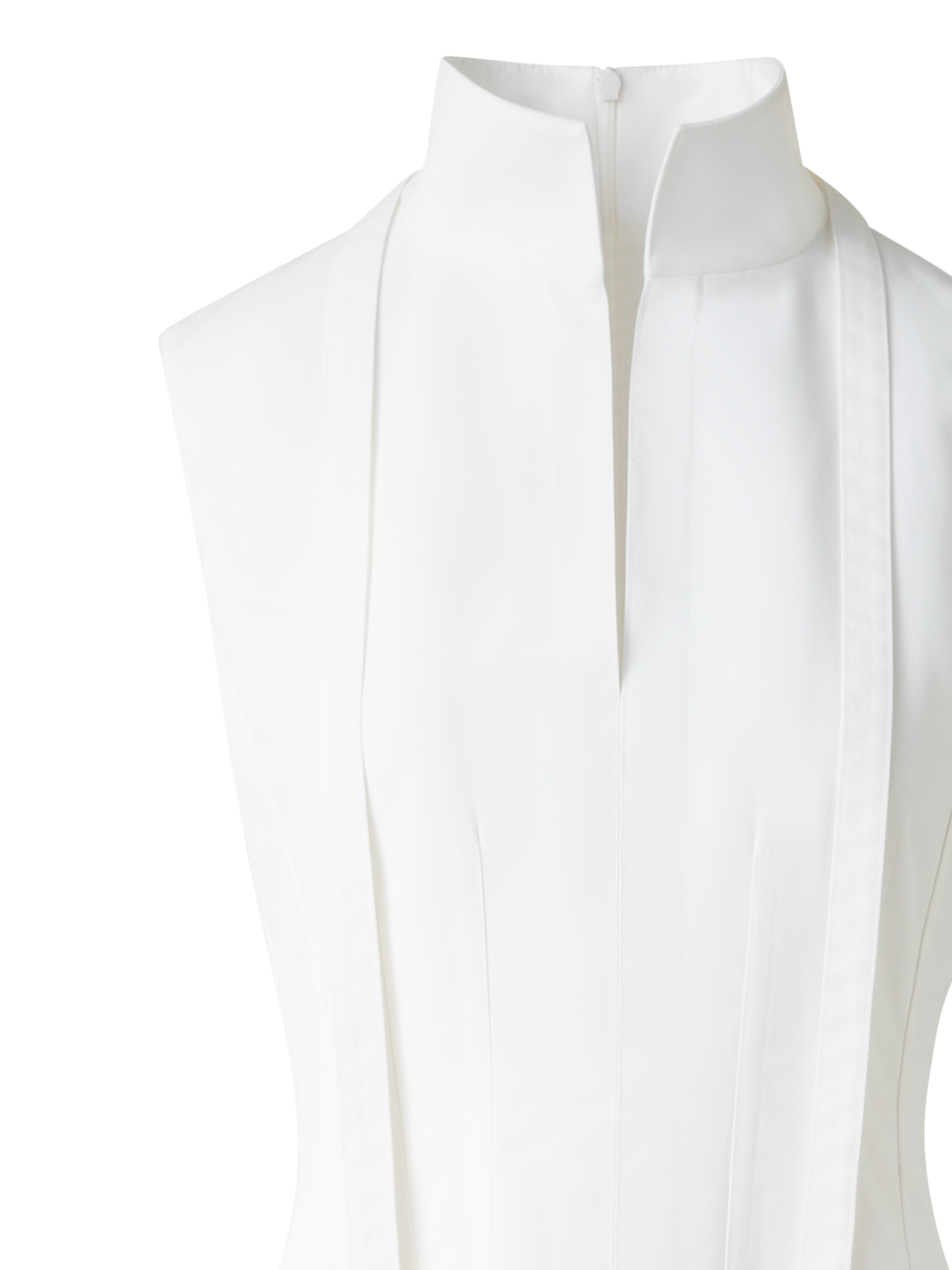 Designer Fit-and-Flare Cotton Midi Dress with Bow - white