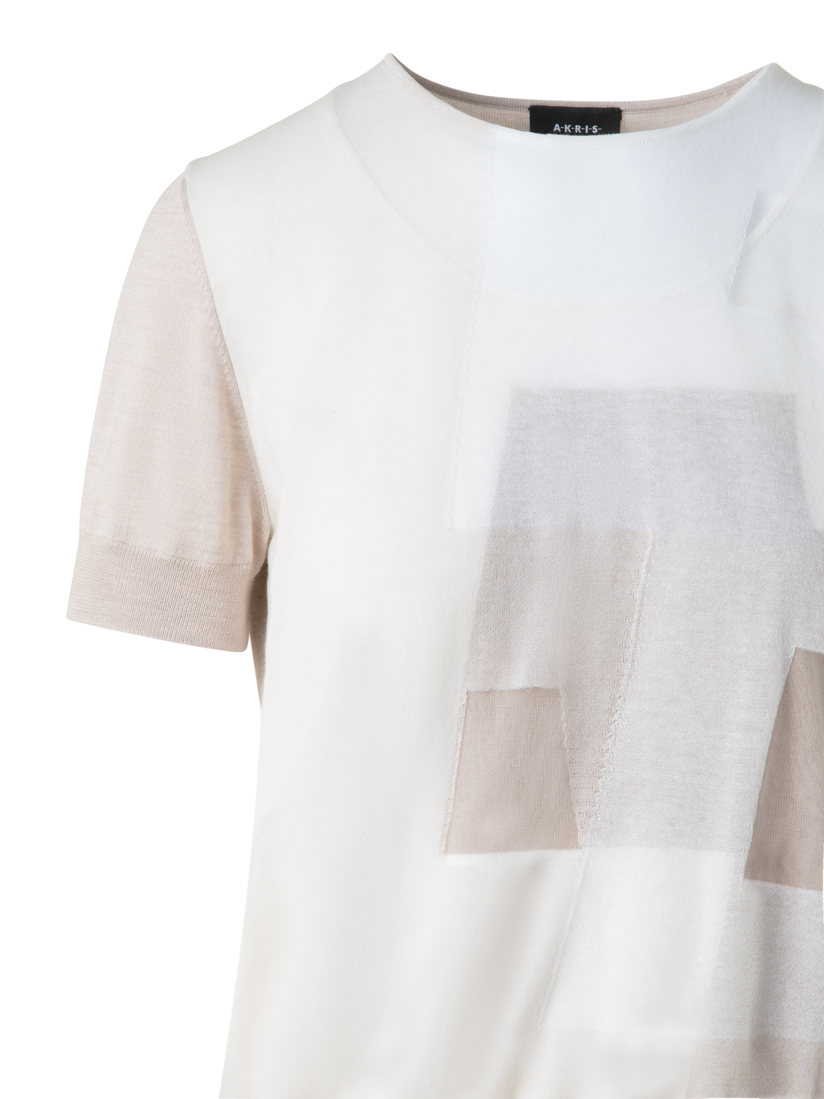 Designer Double Layer Intarsia Knit Sweater - neutral - pastel - multicolor - ecru - beige - white