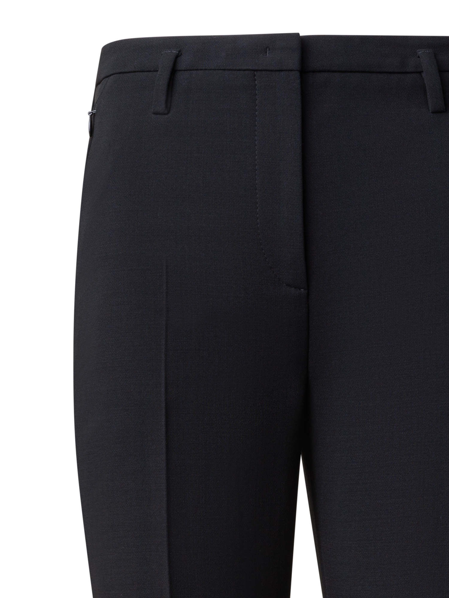 Designer Bootcut Wool Double-Face Pants - neutral - black