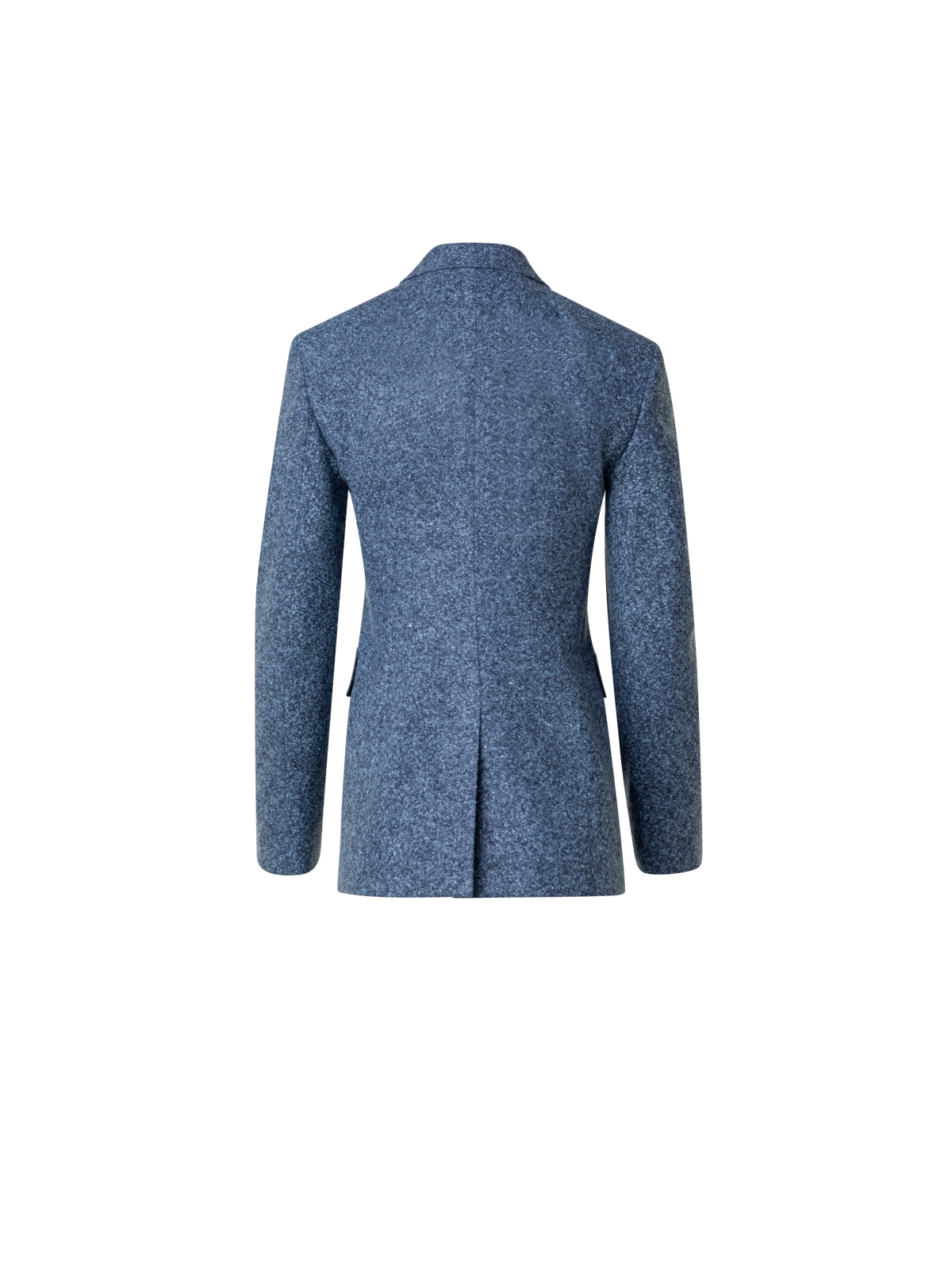 Designer Long Tweed Flannel Jacket in Cashmere Linen - grey