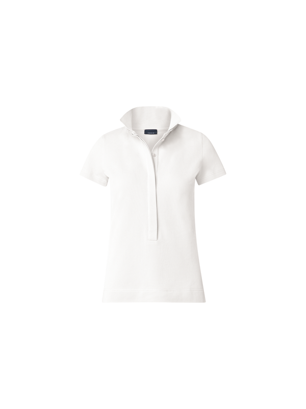 Designer Cotton Knit Polo Shirt - white