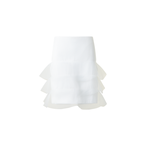 Kurzer Bleistiftrock mit Tüll-Wellen