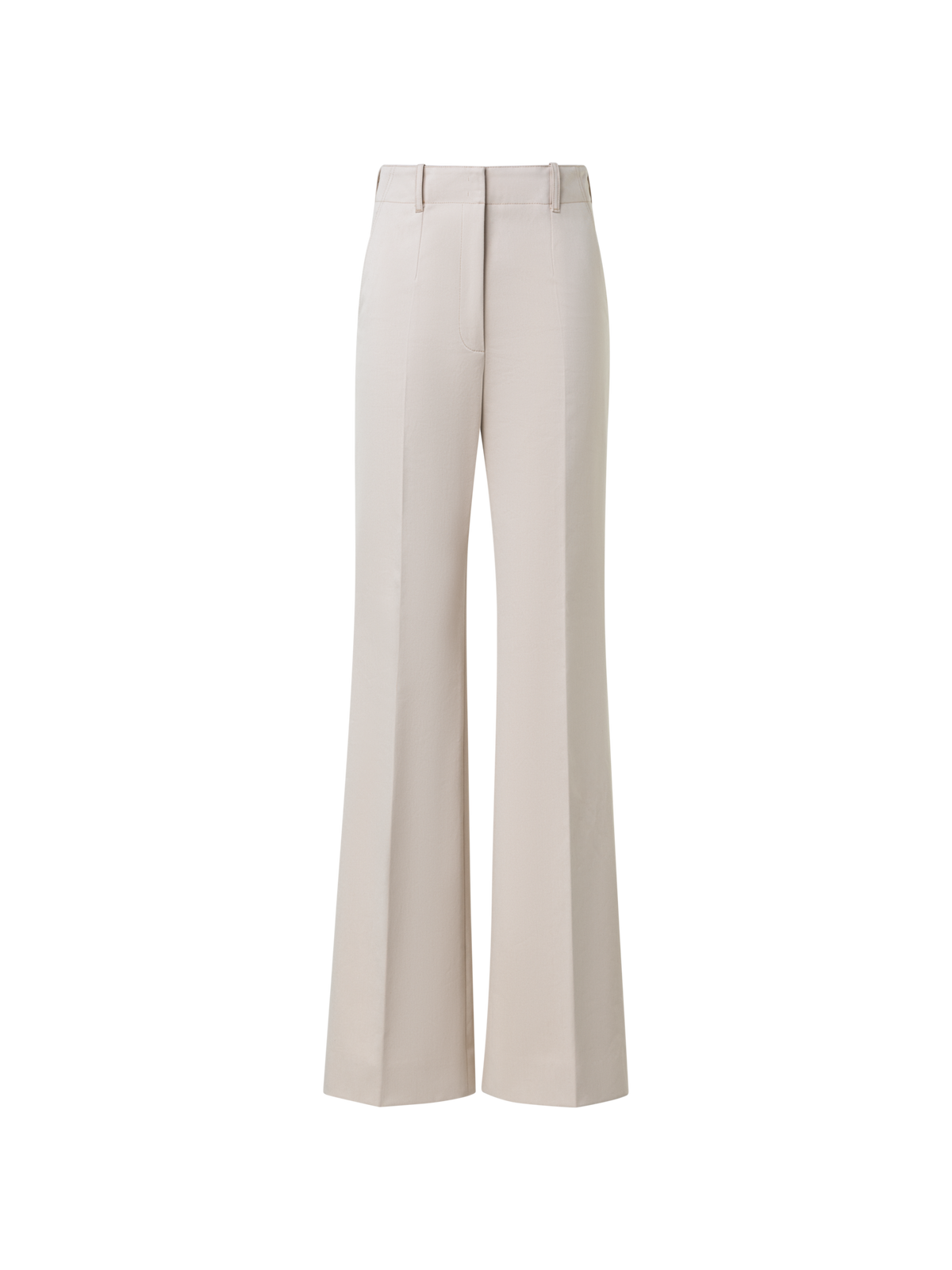 Designer Wide Straight Cotton Gabardine Pants - neutral - beige