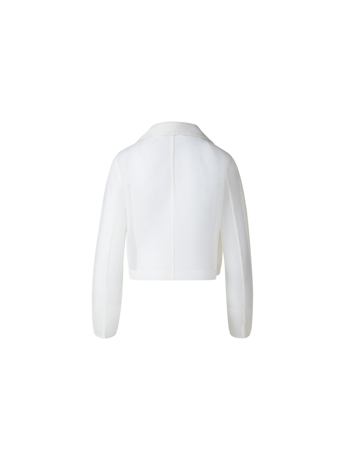 Designer Cropped Jacket in Sheer Techno-Grid - neutral - white