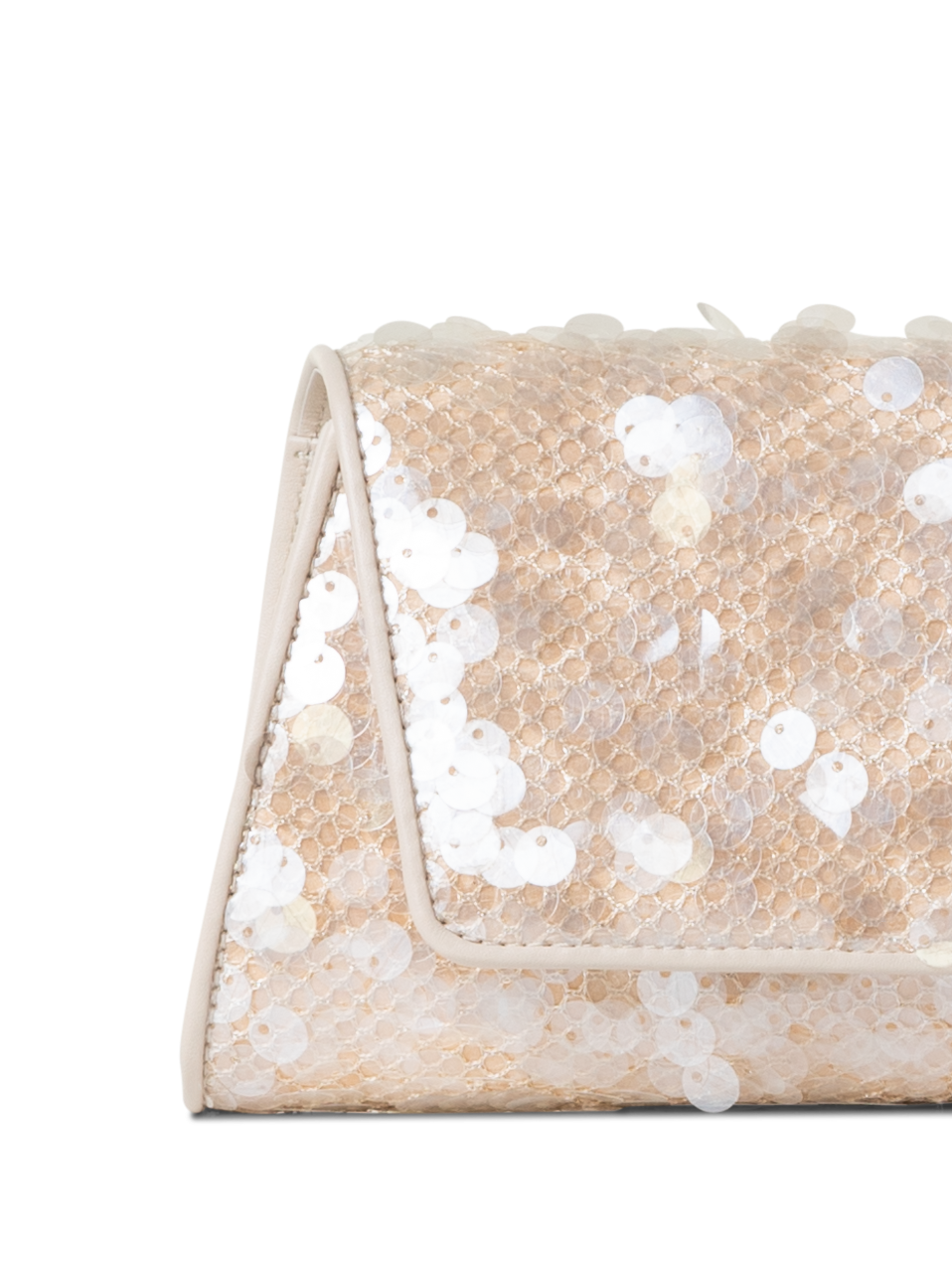 Designer Anouk Mini Trapezoid Clutch - neutral - pastel - ecru - pink - white