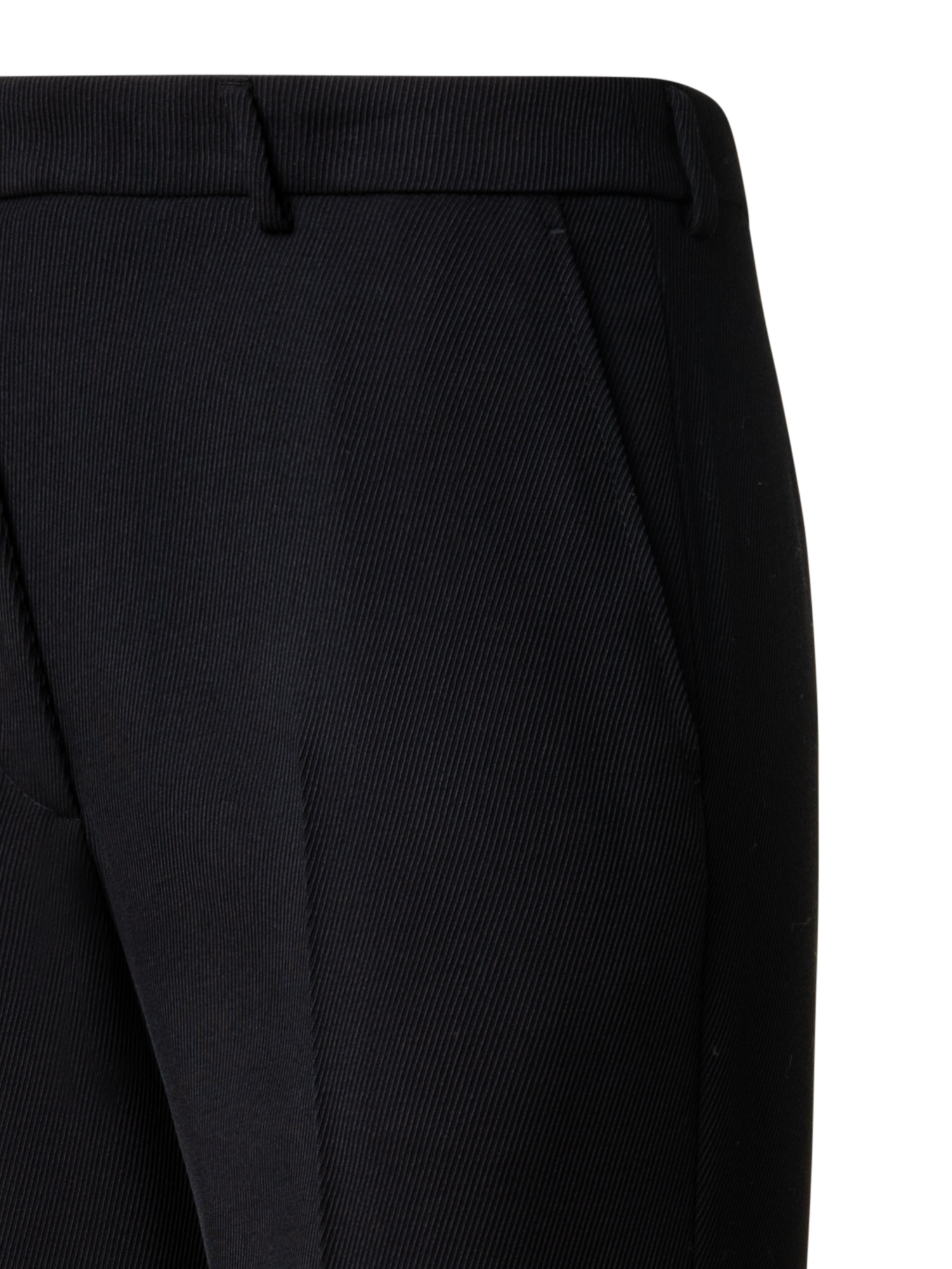 Designer Straight Wool Tricotine Pants - neutral - black