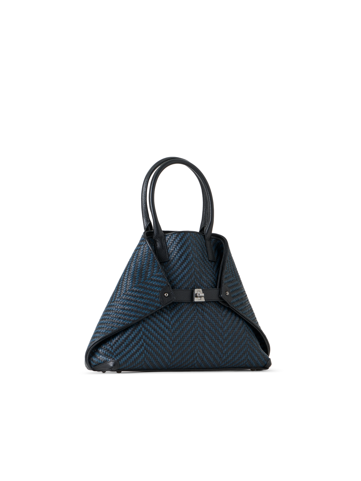 Designer Ai Small Top Handle Tote - neutral - navy - blue