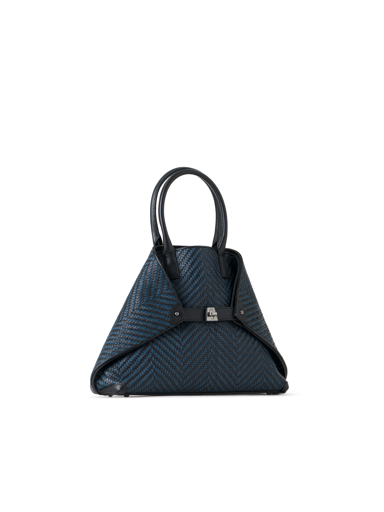 Designer Ai Small Top Handle Tote - neutral - navy - blue