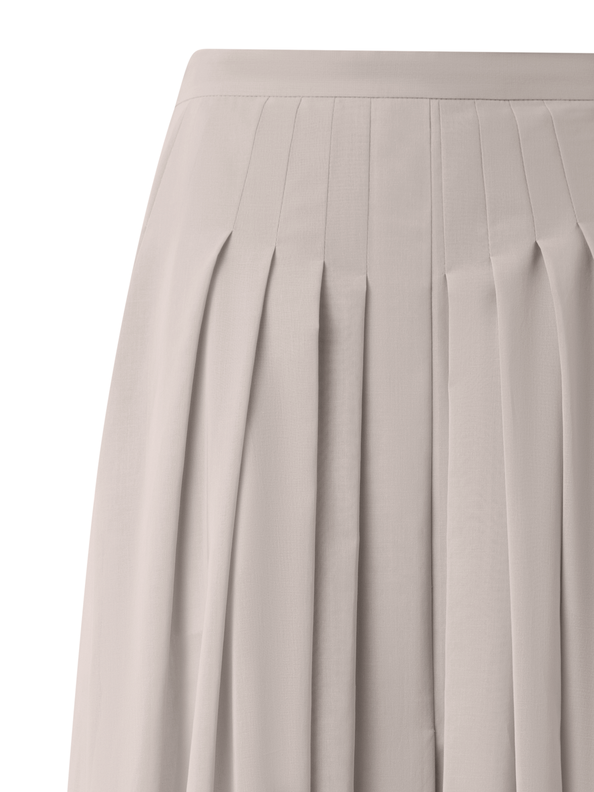 Designer A-Line Midi Skirt in Pleated Cotton Voile - neutral - grey - beige