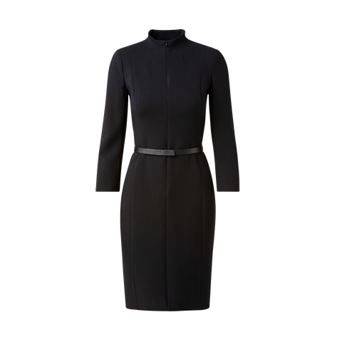 Etuikleid aus Woll-Doubleface mit Stehkragen