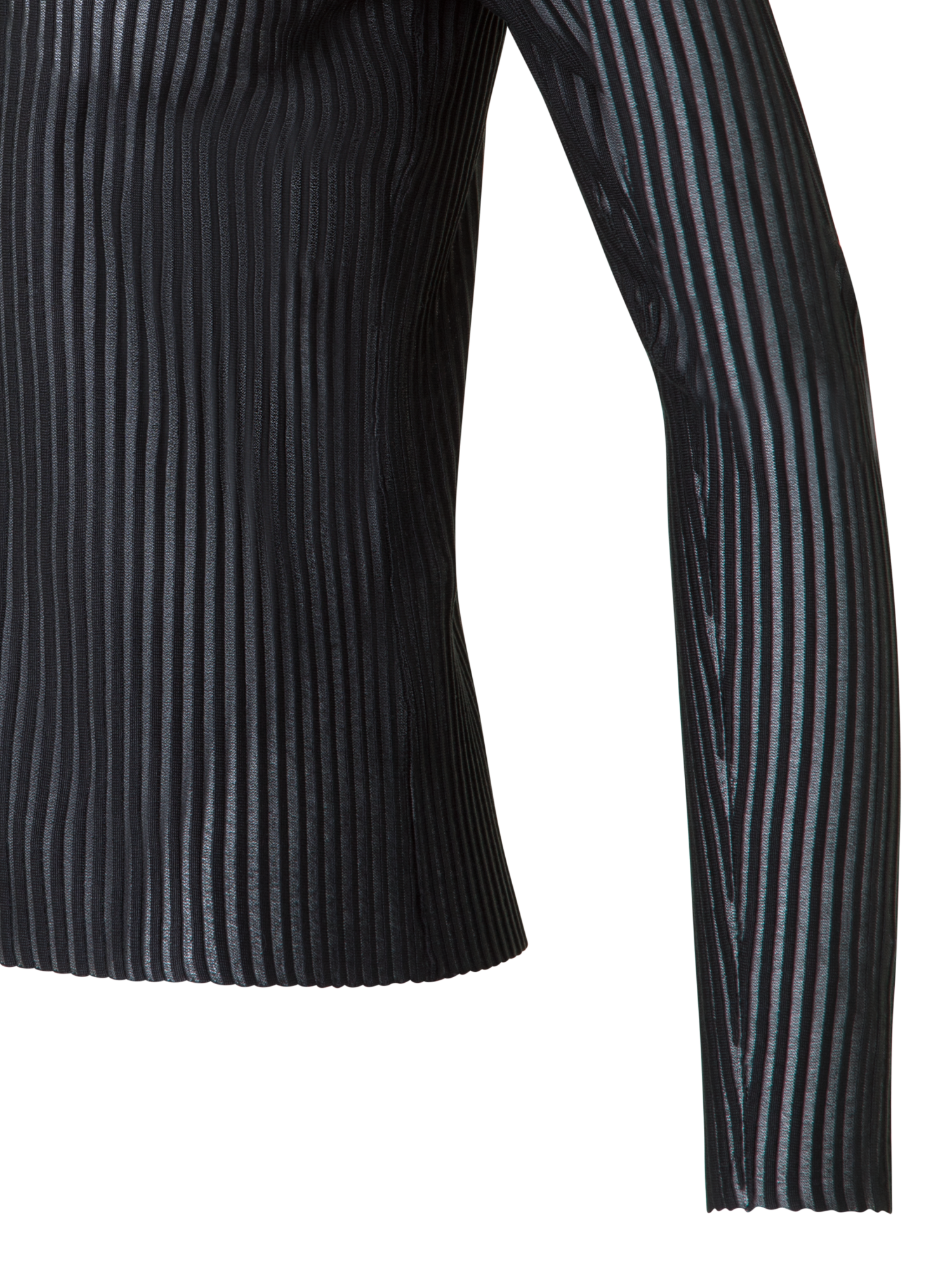 Designer Semi-Sheer Cardigan in Silk Cotton Knit - black - neutral