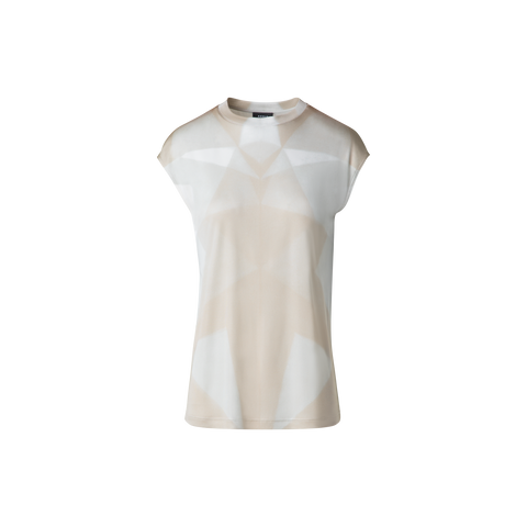 Seiden-T-Shirt mit Chiaroscuro Druck