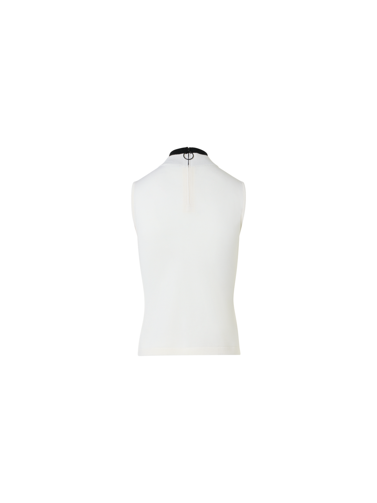 Designer Trompe l’Oeil Merino Wool Knit Top - white