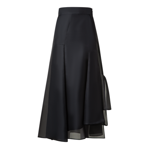 Asymetrical Midi Skirt in Silk Organza