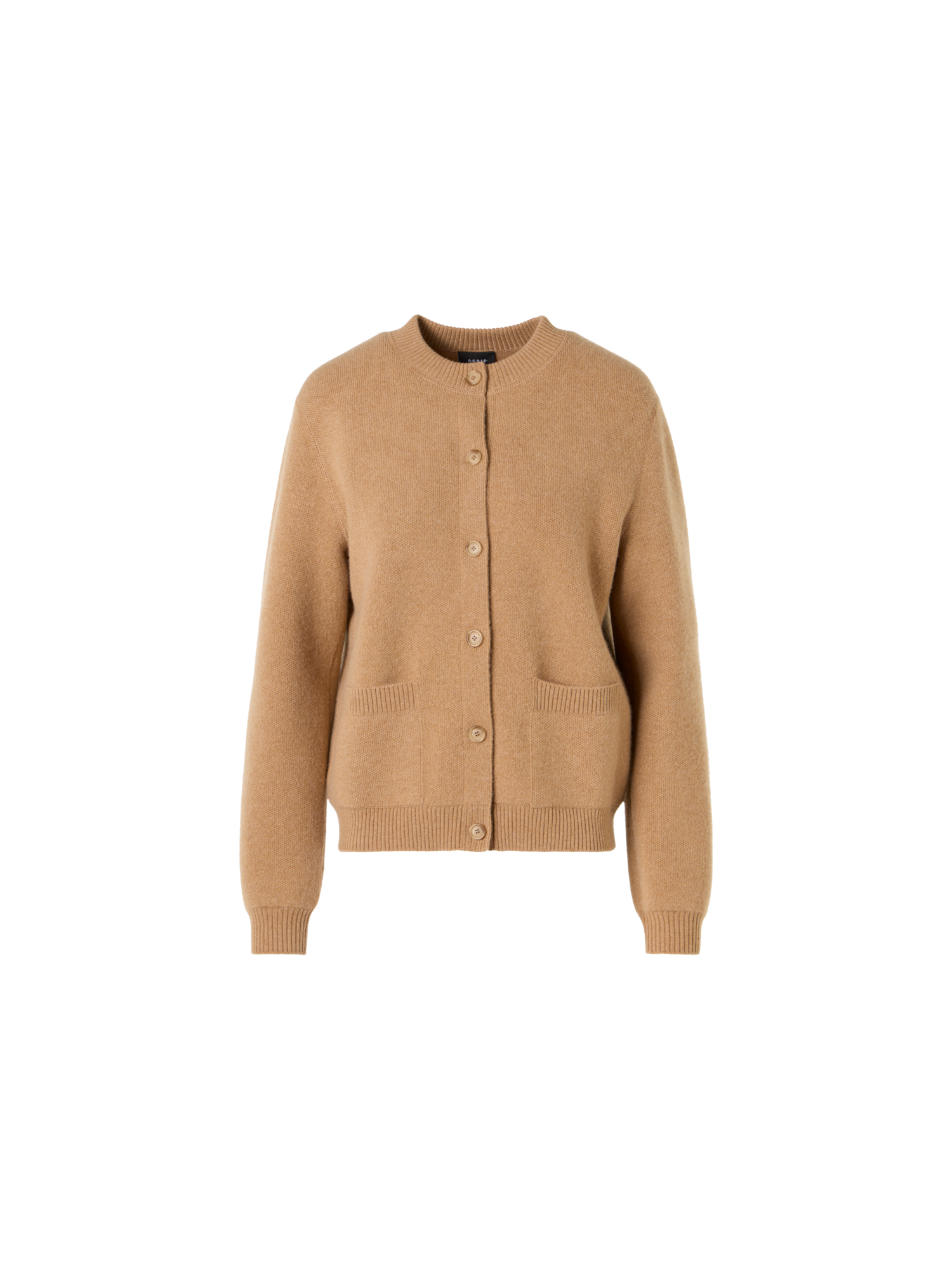 Designer Long-Sleeve Cashmere-Piqué Knit Cardigan - brown