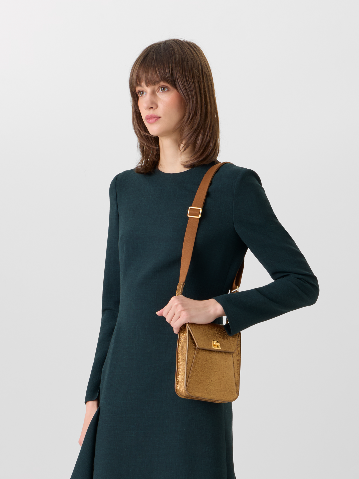 Designer Anouk Mini Messenger Bag - gold 