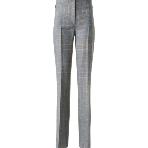 Straight Plaid Pure Cashmere Pants