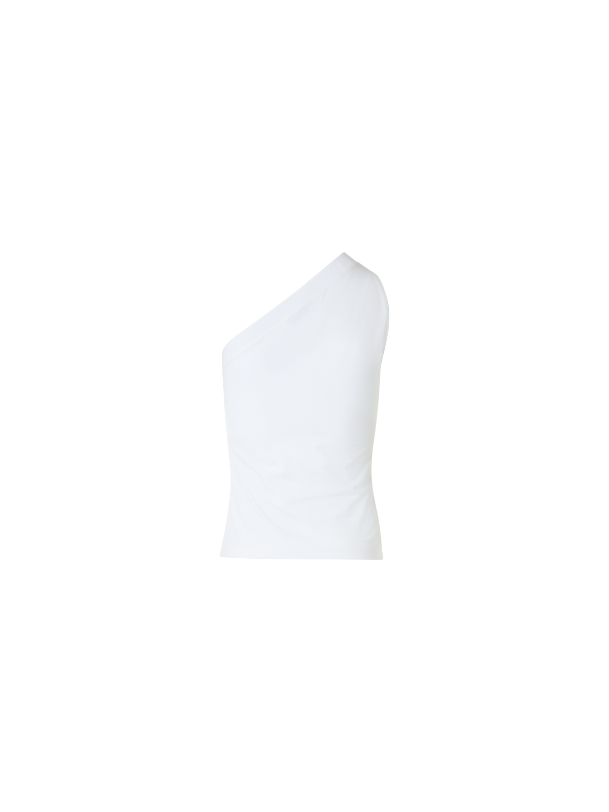 Designer Fitted One-Shoulder Cotton Jersey Top - ecru