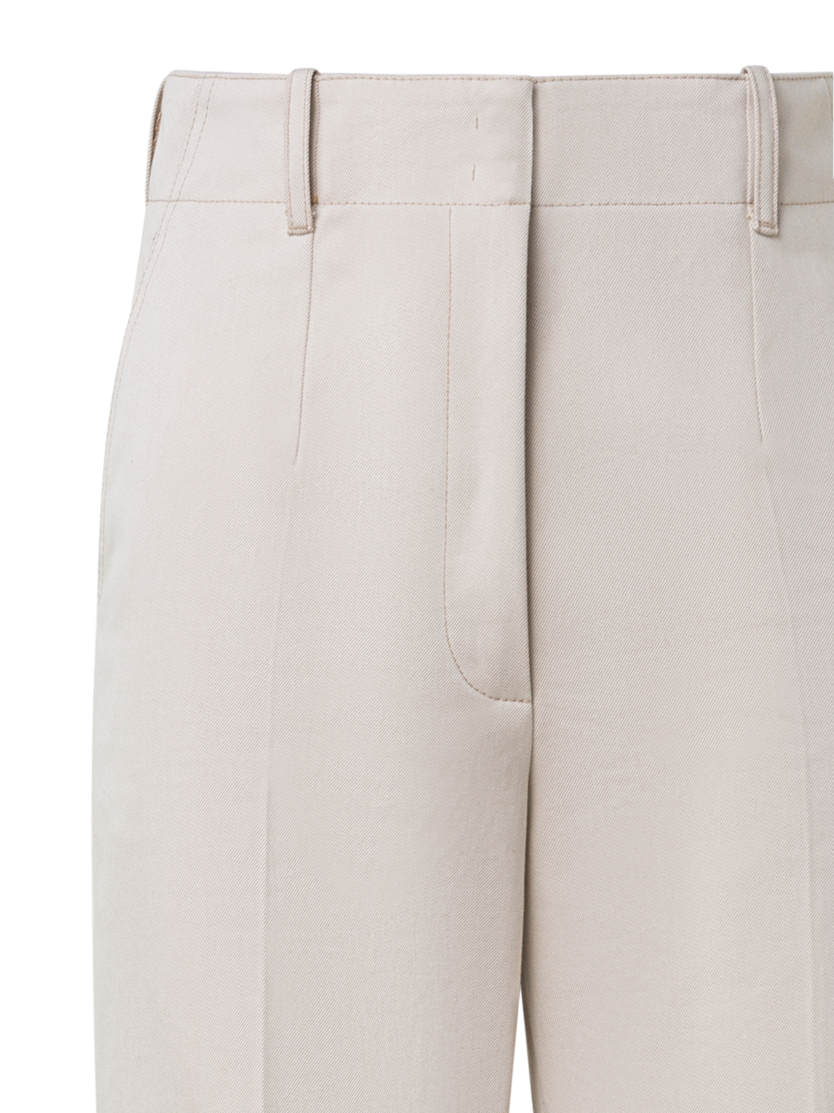 Designer Wide Straight Cotton Gabardine Pants - neutral - beige