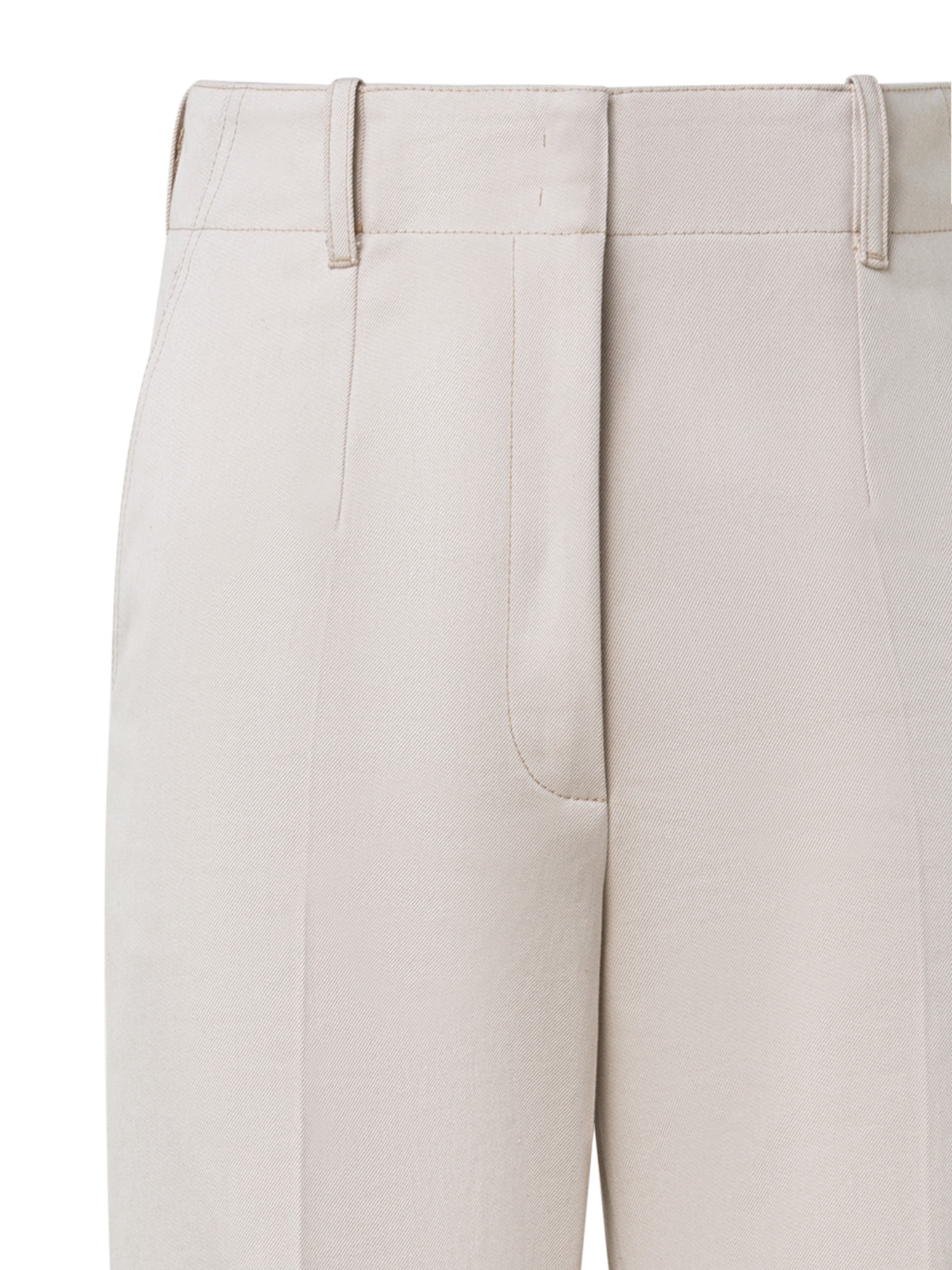 Designer Wide Straight Cotton Gabardine Pants - neutral - beige