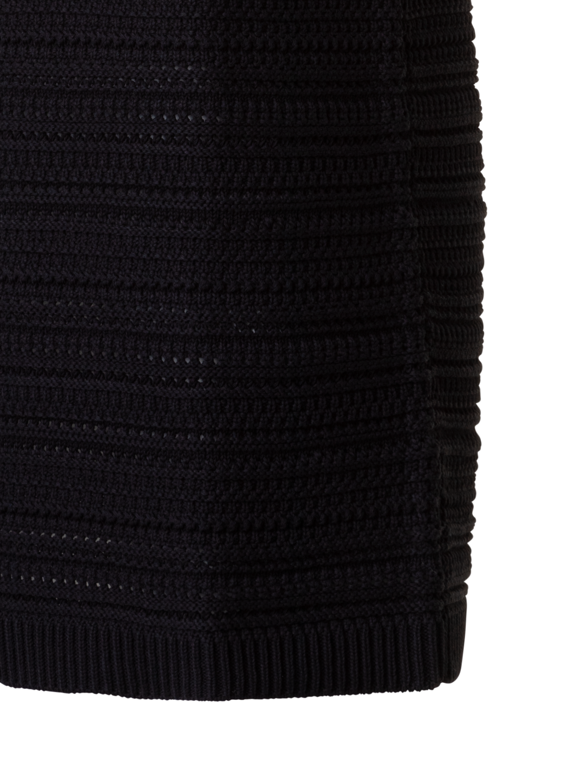 Designer Polo Knit Dress in Chunky Knit Cotton - black