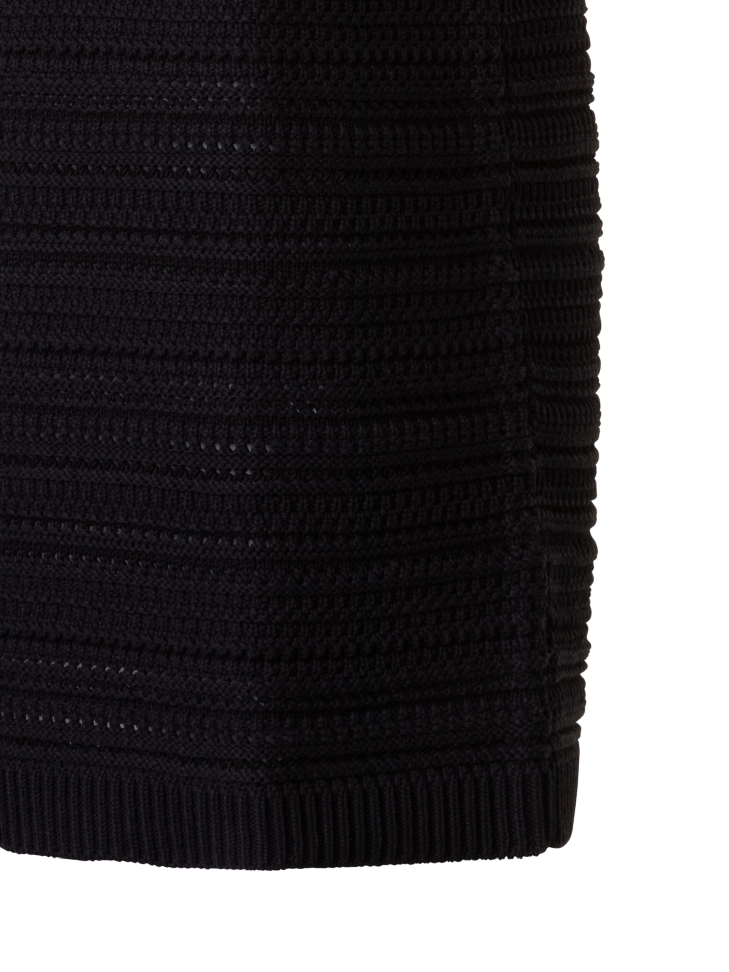 Designer Polo Knit Dress in Chunky Knit Cotton - black